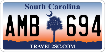 SC license plate AMB694