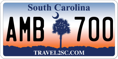 SC license plate AMB700