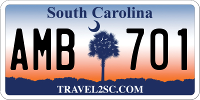 SC license plate AMB701