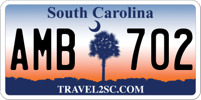 SC license plate AMB702