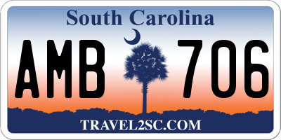SC license plate AMB706