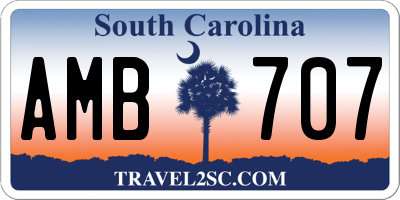 SC license plate AMB707