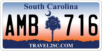 SC license plate AMB716
