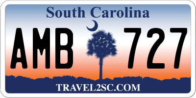 SC license plate AMB727