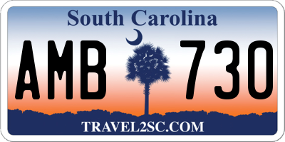 SC license plate AMB730