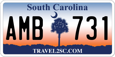 SC license plate AMB731