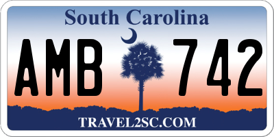 SC license plate AMB742