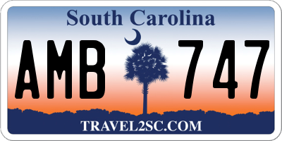 SC license plate AMB747