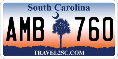 SC license plate AMB760