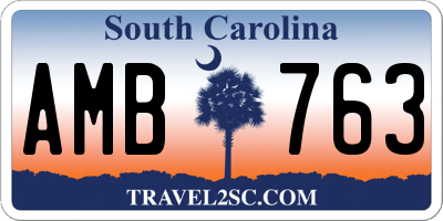 SC license plate AMB763
