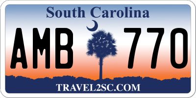 SC license plate AMB770