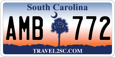 SC license plate AMB772