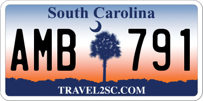 SC license plate AMB791