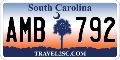 SC license plate AMB792