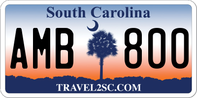 SC license plate AMB800