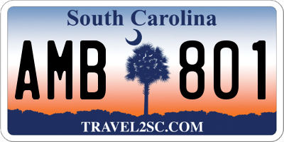 SC license plate AMB801