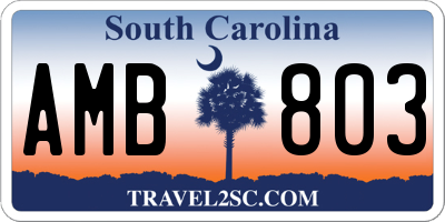 SC license plate AMB803