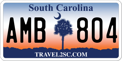 SC license plate AMB804