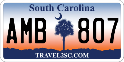 SC license plate AMB807