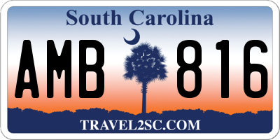 SC license plate AMB816