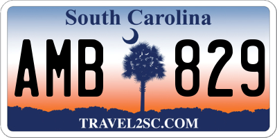SC license plate AMB829