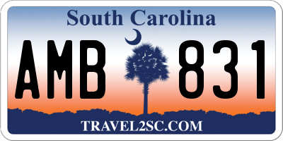 SC license plate AMB831
