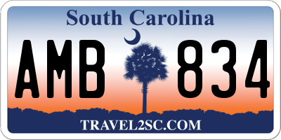 SC license plate AMB834