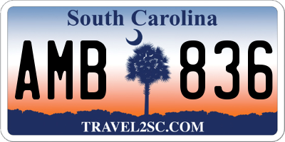 SC license plate AMB836