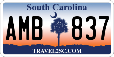 SC license plate AMB837