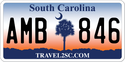 SC license plate AMB846