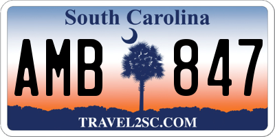 SC license plate AMB847