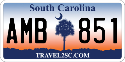 SC license plate AMB851