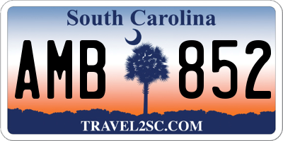 SC license plate AMB852