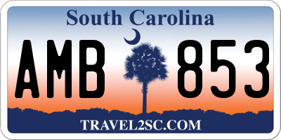 SC license plate AMB853
