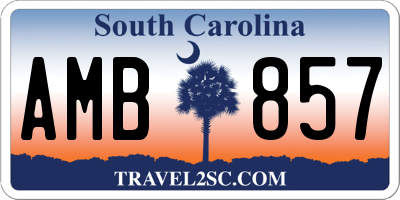 SC license plate AMB857