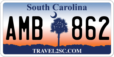 SC license plate AMB862