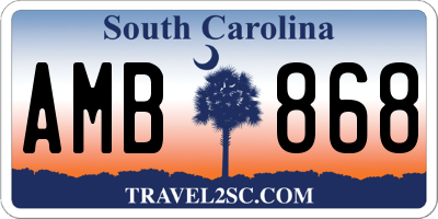 SC license plate AMB868