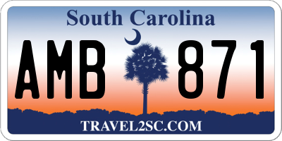 SC license plate AMB871
