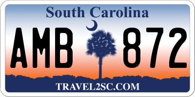 SC license plate AMB872