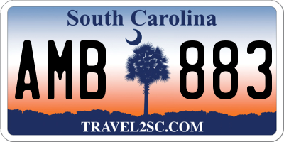 SC license plate AMB883