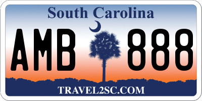 SC license plate AMB888