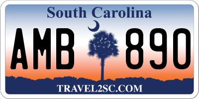SC license plate AMB890