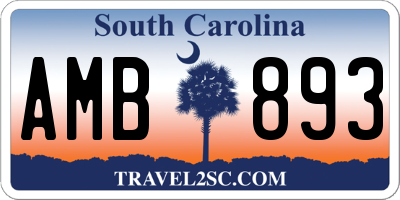 SC license plate AMB893