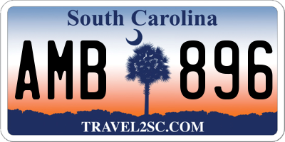 SC license plate AMB896