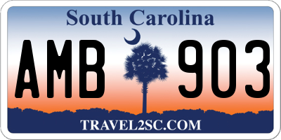 SC license plate AMB903
