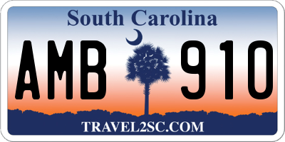 SC license plate AMB910