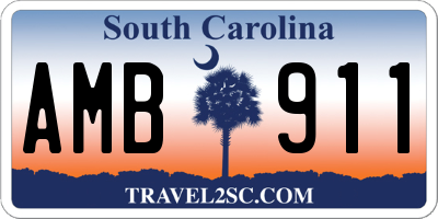 SC license plate AMB911