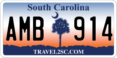 SC license plate AMB914