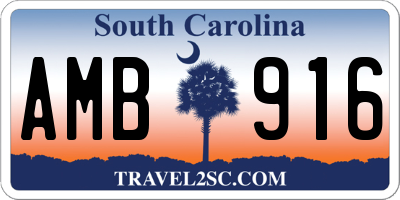 SC license plate AMB916