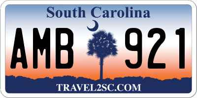SC license plate AMB921